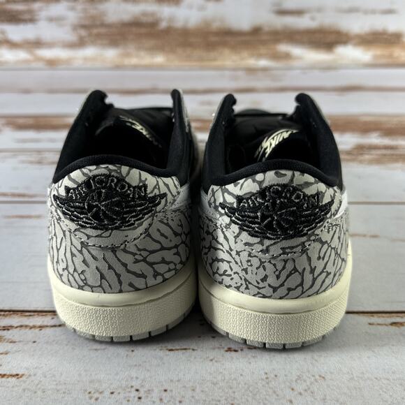 Nike Air Jordan 1 Retro Low Black Cement Elephant CZ0775-001 Women's Sz 6 - Picture 8 of 9